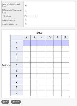 Section Different Schedule Example Edit Section Details in the School View